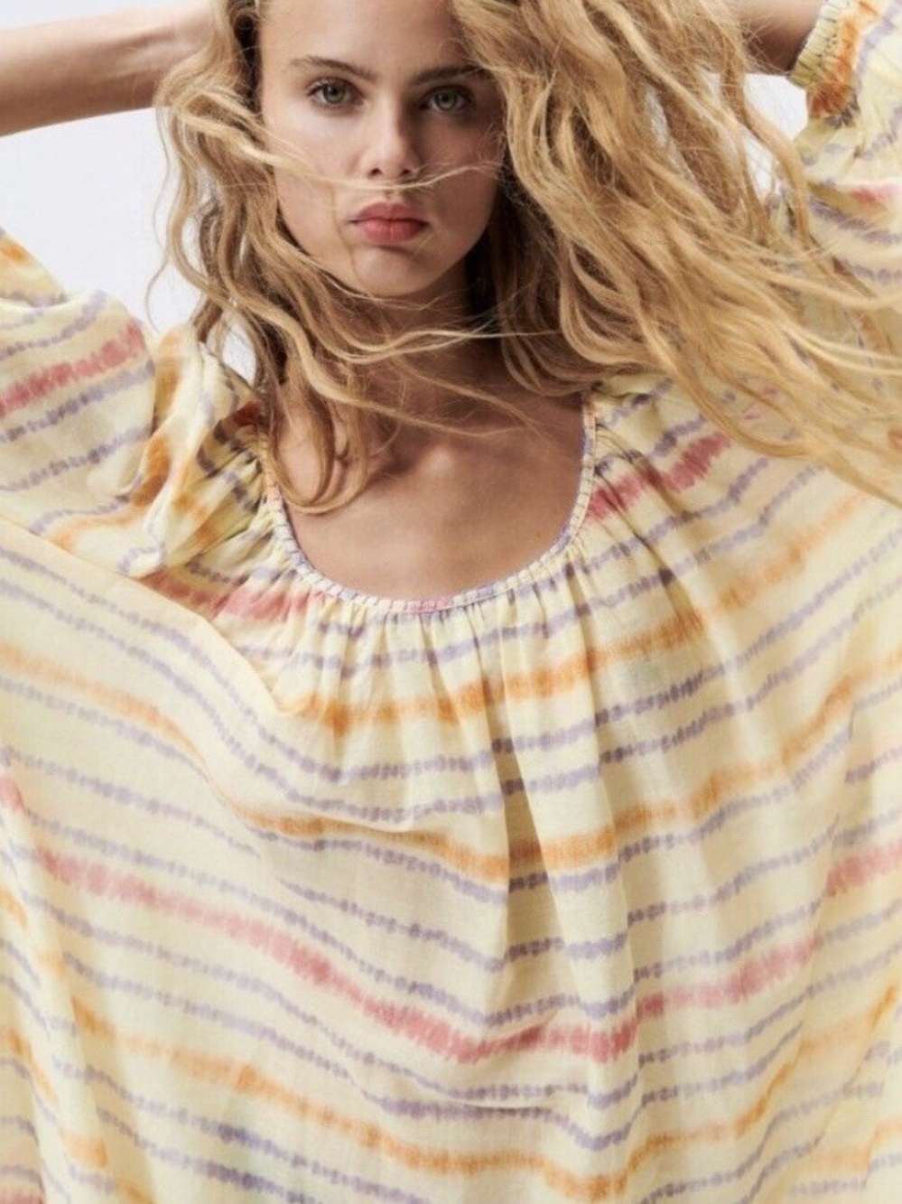 Zara Multicolour stripe Kaftan / Maxi dress XS-XL - Picture 4 of 10